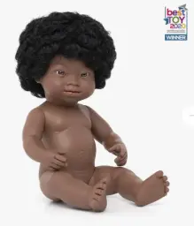 Muñeco Baby Africana Sindrome Down  38cm