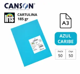 Cartulina Canson Iris A3 Azul Caribe