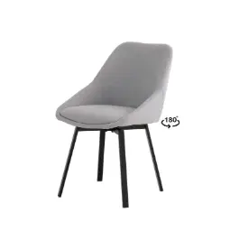 Silla Giratoria Amelie Gris Claro - Somcasa