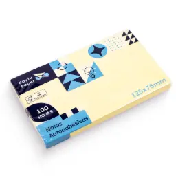 NOTAS ADHESIVAS 75x125MM TACO DE 100 HOJAS AMARILLO BLISTER 1 UD RAYLU