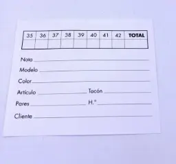 Hojas Notas Modelo.a 1+0.90gr-8.5x10.5-1000ud