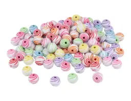 Cuentas De Plastico Espiral Multicolor 8mm,500ud