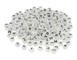 Cuentas De Plastico Letras Y Abecedario Fosforescente  7mm.1200ud