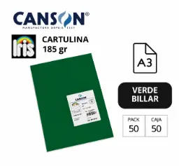 Cartulina Canson Iris A3 Verde Billar