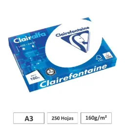 Papel Clairalfa Blanco A3 250 Hojas 160g Clairefontaine