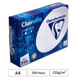 Papel A4 210gr Blanco 250 Hojas Clairefontaine
