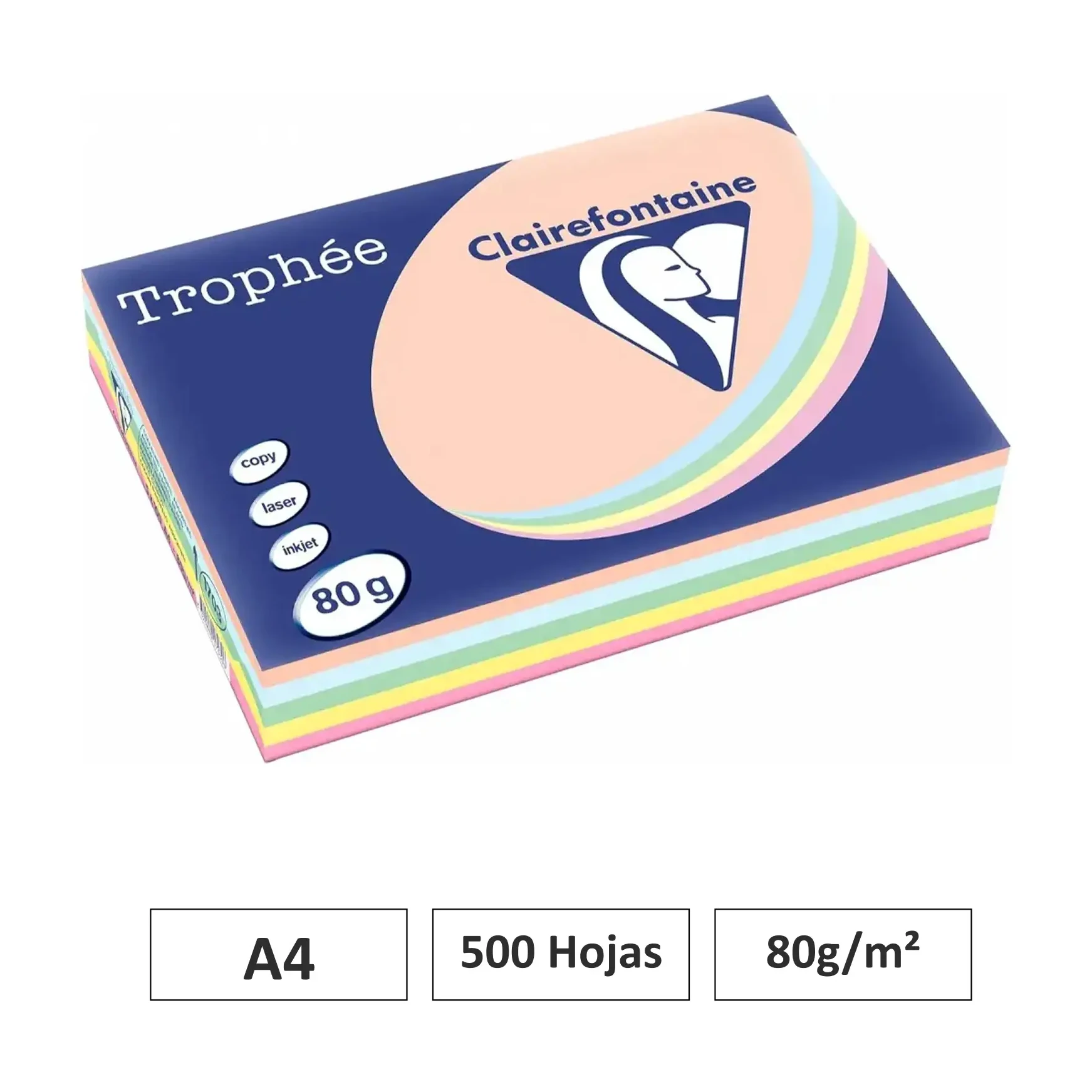 Papel Multicolor Pastel A4 80g 500 Hojas
