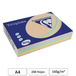 Papel Colores Pastel A4 250 Hojas 160g