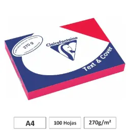 Cartulina Rojo A4 100 Hojas 270g Clairefontaine