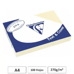 Cartulina Crema A4 100 Hojas 270g Clairefontaine