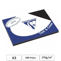 Cartulina Negro A3 100 Hojas 270g Clairefontaine