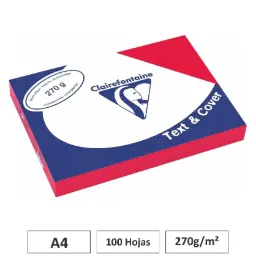 Cartulina Rojo A4 100 Hojas 270g Clairefontaine