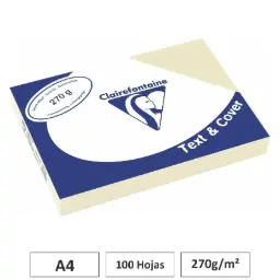 Cartulina Crema A4 100 Hojas 270g Clairefontaine