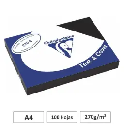 Cartulina Negro A4 100 Hojas 270g Clairefontaine