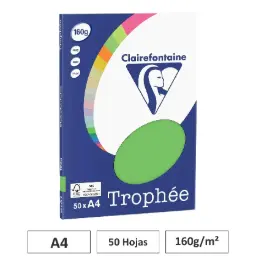 Papel Verde Menta A4 160g 50 Hojas