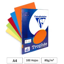 Papel A4 80gr Surtido Intenso 100 Hojas Clairefontaine
