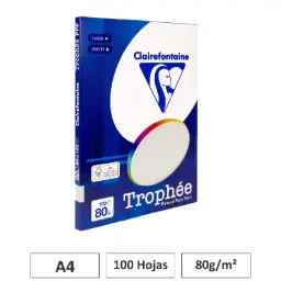 Papel A4 80gr Gris Perla 100 Hojas Clairefontaine