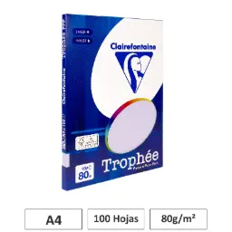 Papel A4 80gr Morado 100 Hojas Clairefontaine