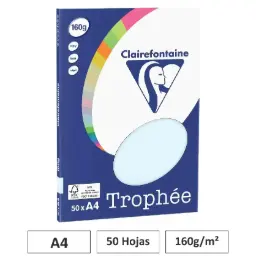 Papel Azul A4 50 Hojas 160g - Clairefontaine