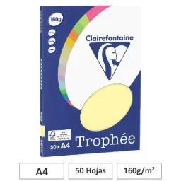 Papel Amarillo Canario A4 50 Hojas 160g - Clairefontaine