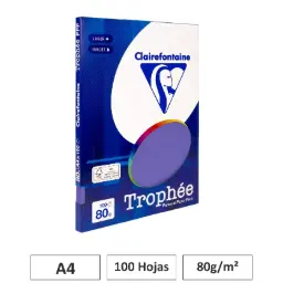 Papel A4 80gr Violeta 100 Hojas Clairefontaine