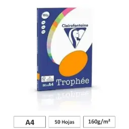 Papel Naranja A4 160g 50 Hojas