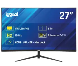 Monitor Iggual 27" 1ms Fhd 120hz Vga Hdmi Dp Mm
