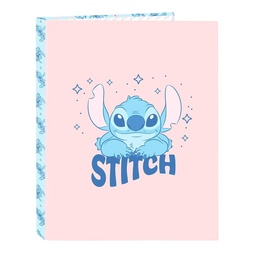 Carpeta Folio 4 Anillas Mixtas Stitch "ohana"