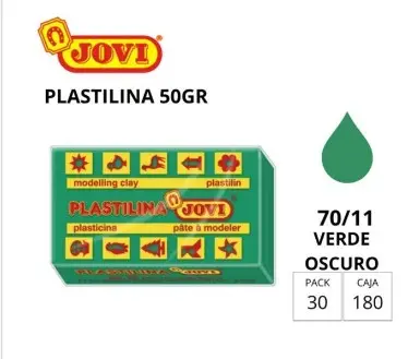 [649725] PLASTILINA JOVI PEQUEÑA 70 VERDE OSCURO 50G