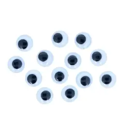 Ojos Móviles Negros Autoadhesivos Redondos 20mm 24 Unidades