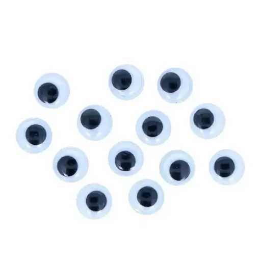 [825707] OJOS MÓVILES NEGROS AUTOADHESIVOS REDONDOS 20MM 24 UNIDADES