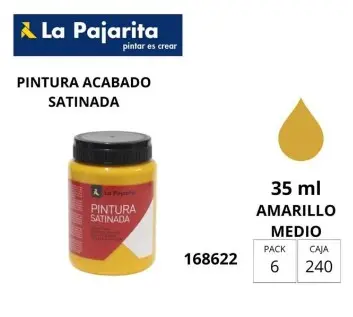 [649848] PINTURA SATINADA AMARILLO MEDIO 35ML L-27 LA PAJARITA