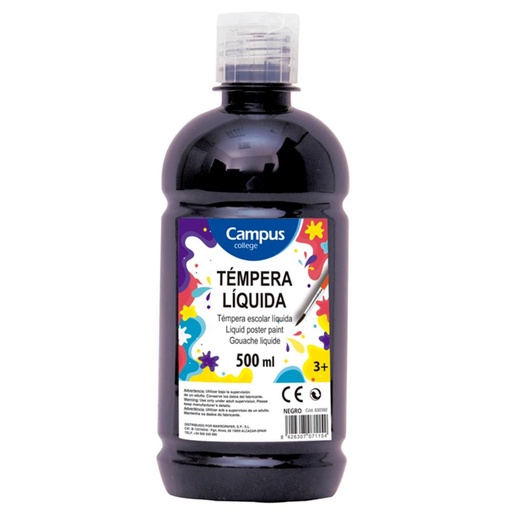 [630392] TEMPERA CAMPUS 500GR NEGRO