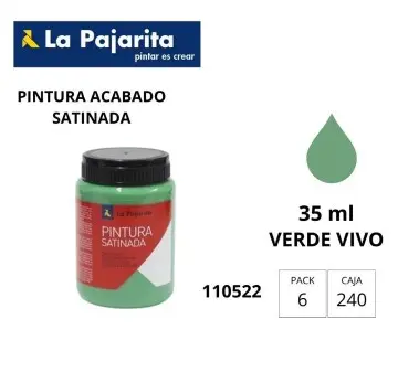 [649879] PINTURA SATINADA VERDE VIVO 35ML L-17 LA PAJARITA