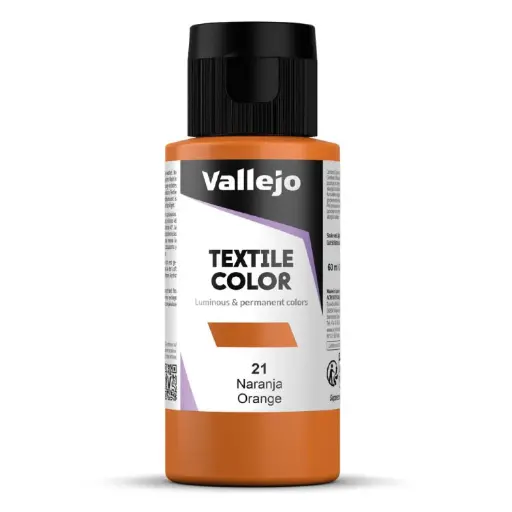 [825720] PINTURA TEXTIL VALLEJO Nº 21 NARANJA – 60 ML