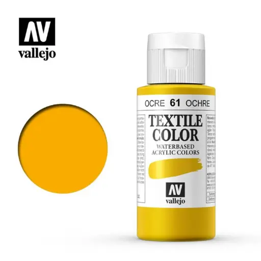 [825727] PINTURA TEXTIL VALLEJO Nº 61 OCRE – 60 ML