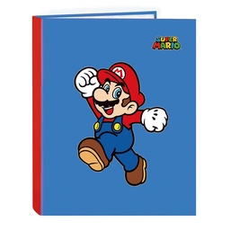 Carpeta Folio 4 Anillas Mixtas Super Mario "world"