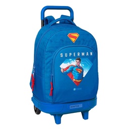 Mochila Grande Con Ruedas Compact Extraíble Superman