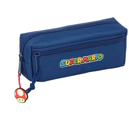 Portatodo Triple Pequeño Con Goma Elástica 22cm Super Mario "mamma Mia"