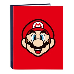 Carpeta Folio 4 Anillas Mixtas Super Mario "mamma Mia"