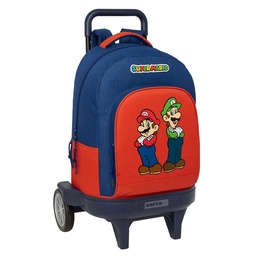 Mochila Grande Con Ruedas Compact Evolution Extraíble Super Mario "mamma Mia"