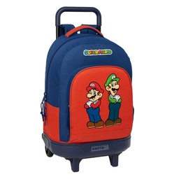Mochila Grande Con Ruedas Compact Extraíble Super Mario "mamma Mia"