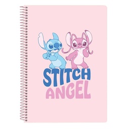 Libreta Cuarto 80 H. Tapas Duras Stitch "ohana"