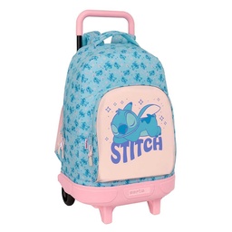 Mochila Grande Con Ruedas Compact Extraíble Stitch "ohana"