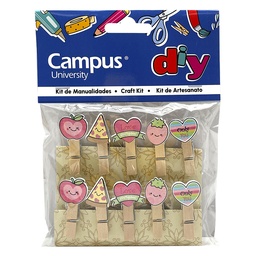 Set Manualidades Campus Pinza Madera Fantasia