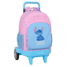 Mochila Grande Con Ruedas Compact Evolution Extraíble Stitch "bright"
