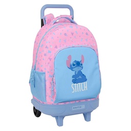 Mochila Grande Con Ruedas Compact Extraíble Stitch "bright"