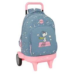 Mochila Grande Con Ruedas Compact Evolution Extraíble Snoopy