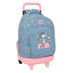 Mochila Grande Con Ruedas Compact Extraíble Snoopy