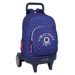 Mochila Grande Con Ruedas Compact Evolution Extraíble Benetton "drop"